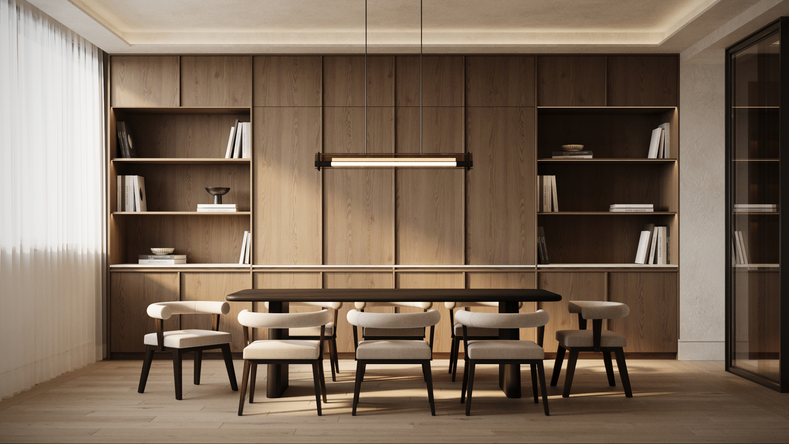 Dining room with built-in cabinetry