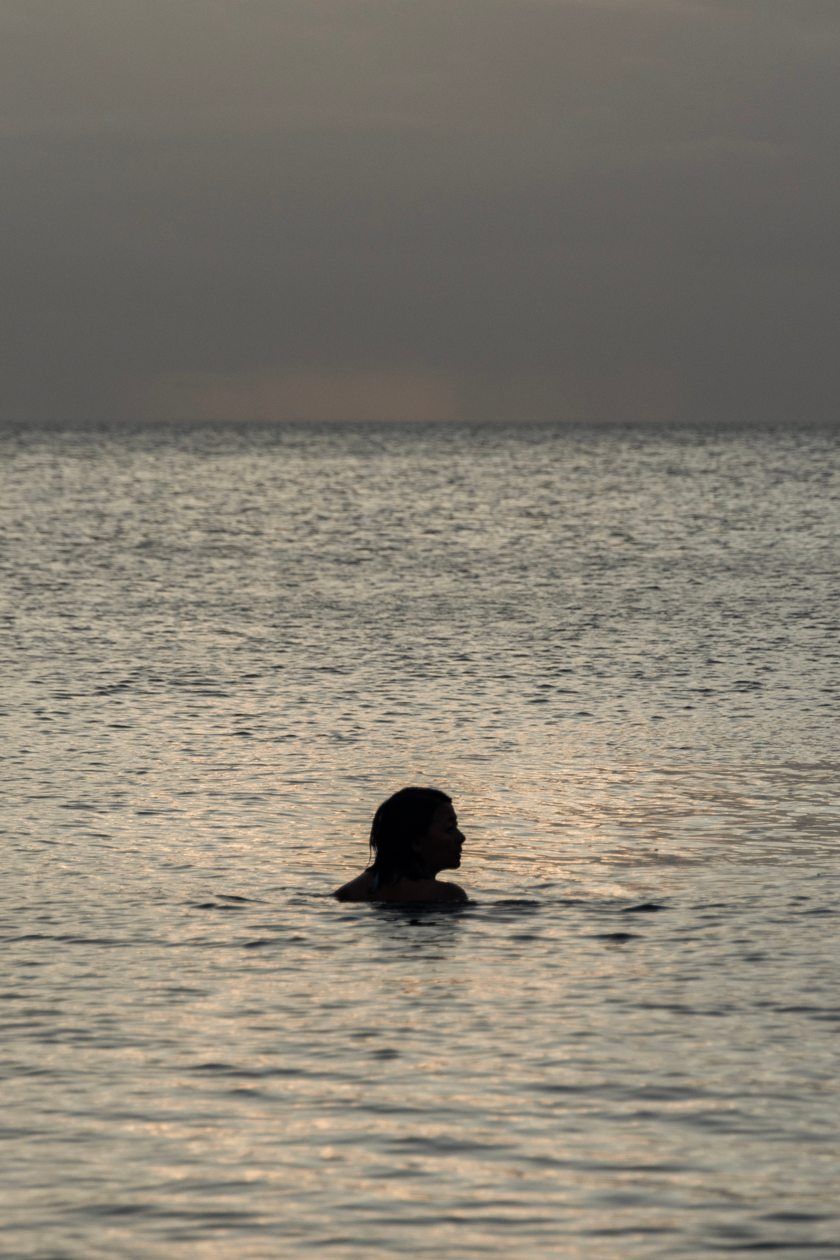Swimming along the Gulf shore