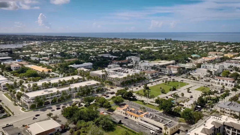 Daytime aerial over Downtown Naples