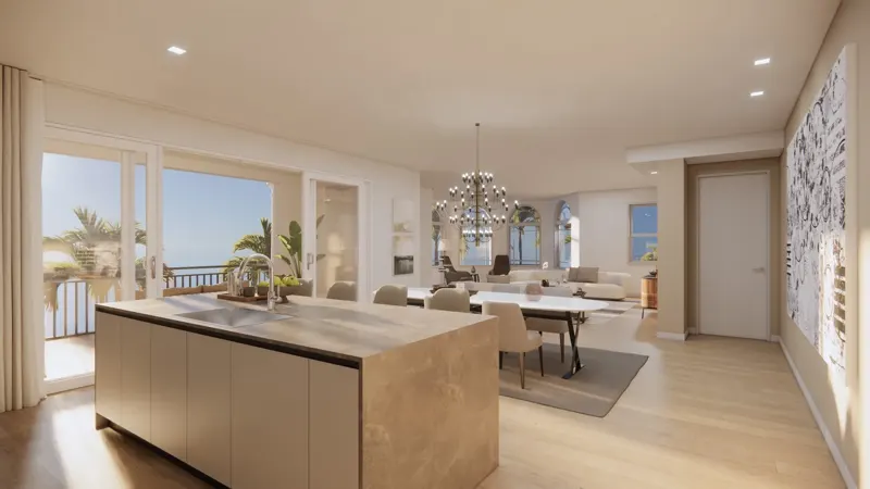 Great room and kitchen