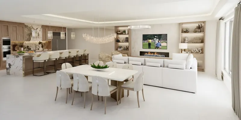 Penthouse living and dining