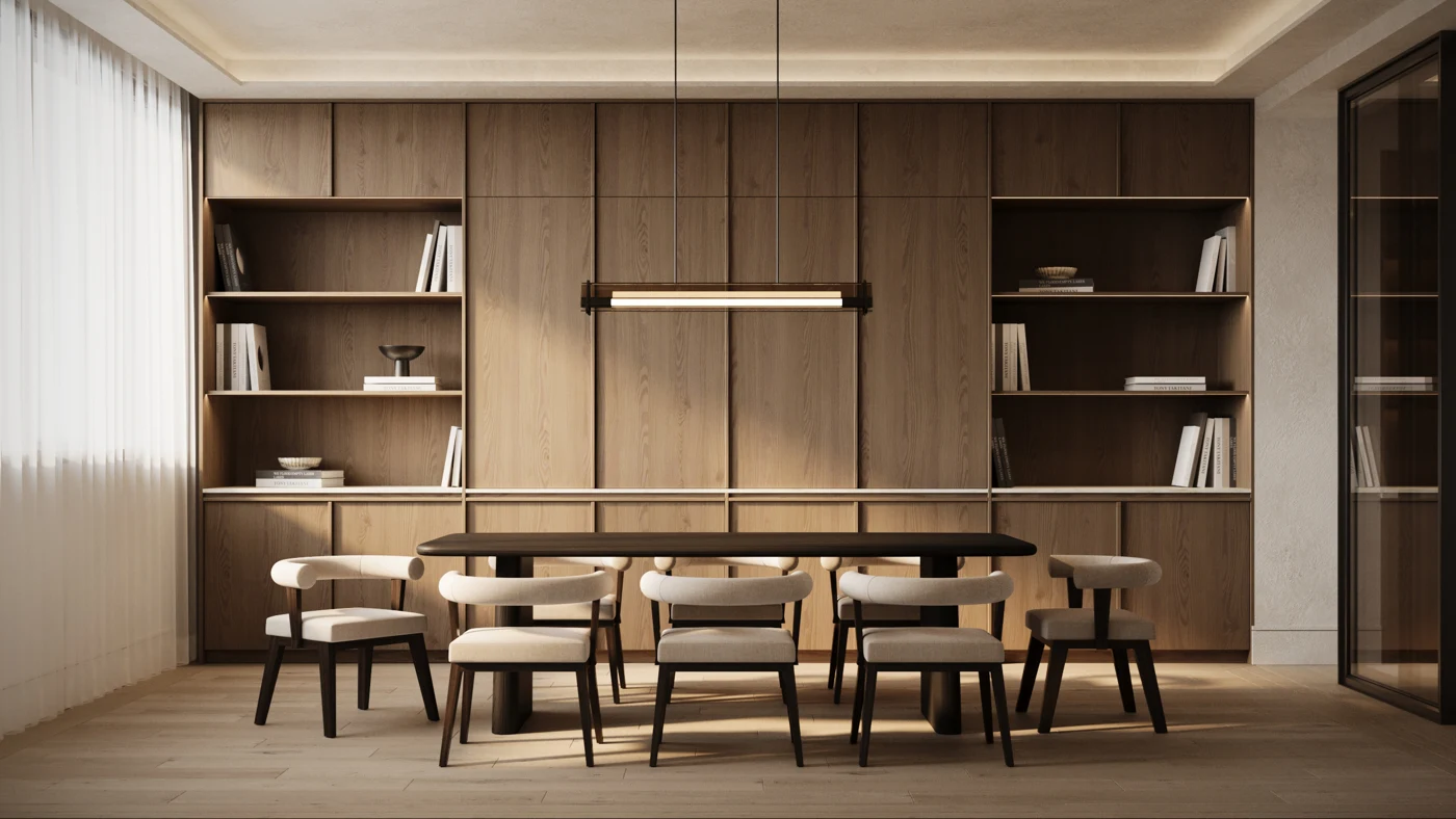 Dining room with built-in cabinetry