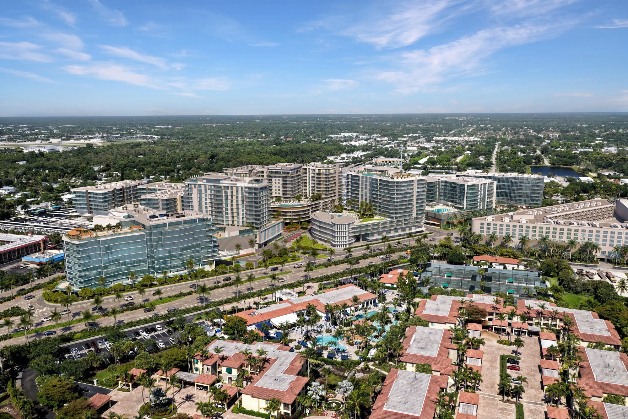Aerial view across Southwest Florida's Gulf coast